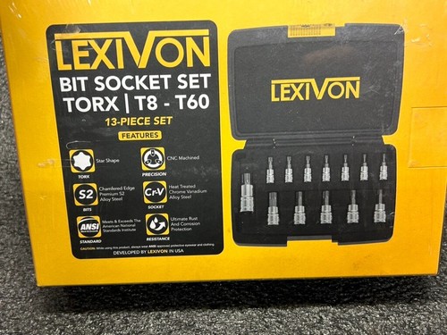 LEXIVON Torx Bit Steckschlüsselsatz, Premium S2 legierter Stahl | 13-teilig Stern T8 - T60 Set - Bild 2 von 4