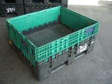 5 x SHALLOW FOLDING PALLET BOX CONTAINER - K595 FLC - PLASTIC STORAGE 500KG