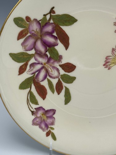 Royal Worcester Dinner Plate 9 1/4" Floral Gilded Phillips Oxford St London - Picture 2 of 5
