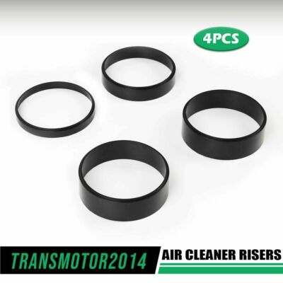 Black Plastic Air Cleaner Spacer – Fits Edelbrock & Holley 1/2 To 2 Inch Riser Kit (4 Pieces)