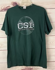 CSI Crime Scene Investigation Green T Shirt XL