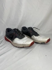 NIKE Lunarlon Command Golf Shoes Soft Spikes Red Gray White Mens US 9