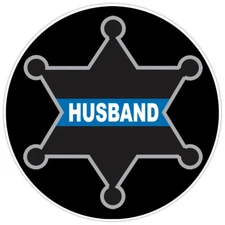 Law Enforcement Thin Blue Line Husband Sheriff Badge Bumper Sticker Decal 5"