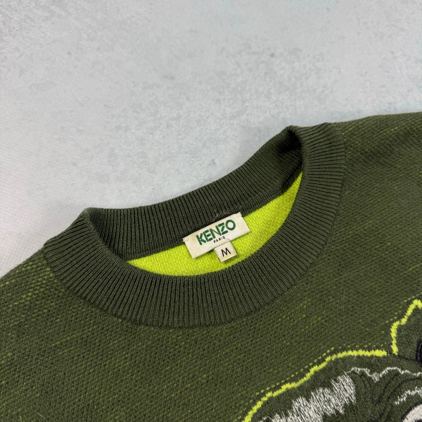 MAGLIONE MAGLIONE KENZO PARIS RICAMATO TESTA DI TIGRE TAGLIA ADULTO MEDIA