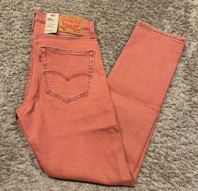 LEVIS 502 REGULAR TAPER FIT W STRETCH JEANS FADED RED SIZE 30X32 RT$69 0552 B9