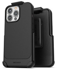 iPhone 13 Pro Max Belt Clip Case, Slim Grip Phone Cover with Holster - Black