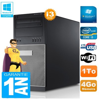 PC tour DELL 9020 Core I3-4130 RAM 4Go Scheibe 1 Zu Dvd-Brenner Wifi W7