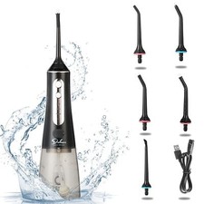 Water Flosser Oral Irrigator Teeth Cleaner with 5 Jet Tips 4 Clean Modes Recharg