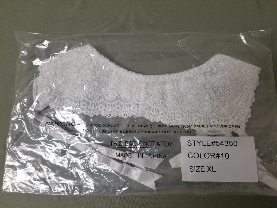 Nuevo liguero Fredericks of Hollywood blanco encaje ribete Foto 4 de 4