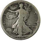 1916-P Philadelphia Walking Liberty Silver Half Dollar 50C Very Good VG+
