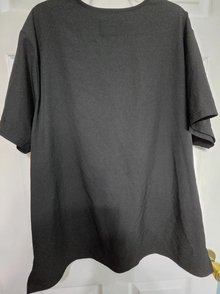 Skechers UNISEX Scrub Top size XL-BLACK V-Neck -Chest 26"/L 30" - Image 2 of 4