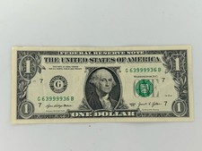 2021 Fancy Serial Number One Dollar Bill .