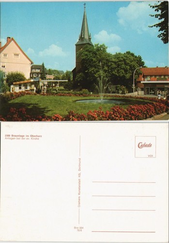 Ansichtskarte Braunlage Anlagen bei der ev. Kirche 1976