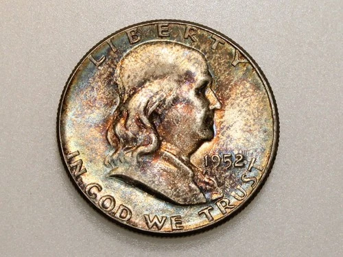 1952-P 50C FRANKLIN SILVER HALF DOLLAR BU TONED