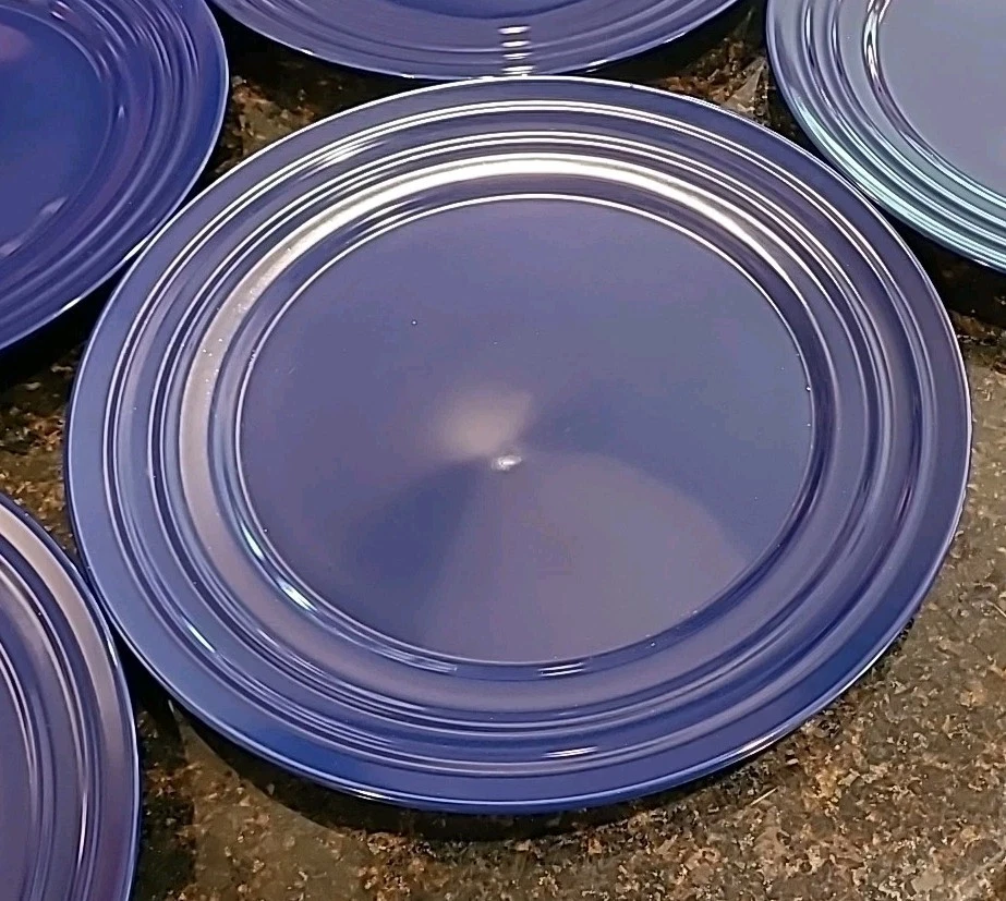 JUEGO DE 6 Platos de Cena Rachael Ray DOUBLE RIDGE Azul 11"  Foto 4 de 4