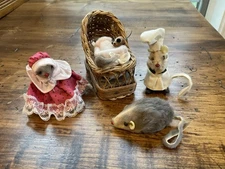 Vintage Russ Berrie Real Fur Mice