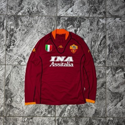 AS ROMA 2001-02 HOME SHIRT KAPPA LONG SLEEVE JERSEY ITALY SOCCER