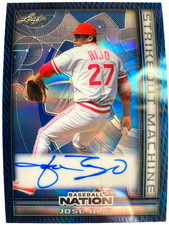 2025 Leaf Baseball Nation Strikeout Machine Blue #JR1 Jose Rijo Autograph #1/6