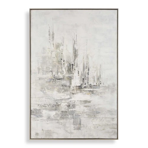 Uttermost 32441 Hours In Silence 61" x 41" Framed Abstract - Hand Painted Canvas - Picture 1 of 6