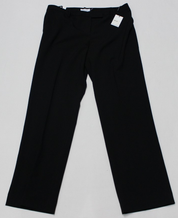 NWT Calvin Klein Women’s Madison Pants Size 14 Black Straight Leg Dress Slacks
