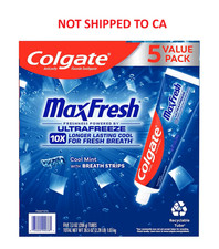 Colgate MaxFresh Cool Mint Toothpaste With Mini Breath Strips 5 Pack 7.3oz Tubes 0.63 per gallon