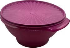 Tupperware 880D-2 Purple Jumbo Servalier 10.5" Wide Bowl With Lid