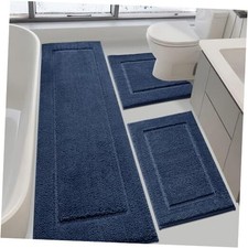 Bathroom Rugs Set 3 Pieces, Ultra Soft Thick Plush Fluffy Microfiber
