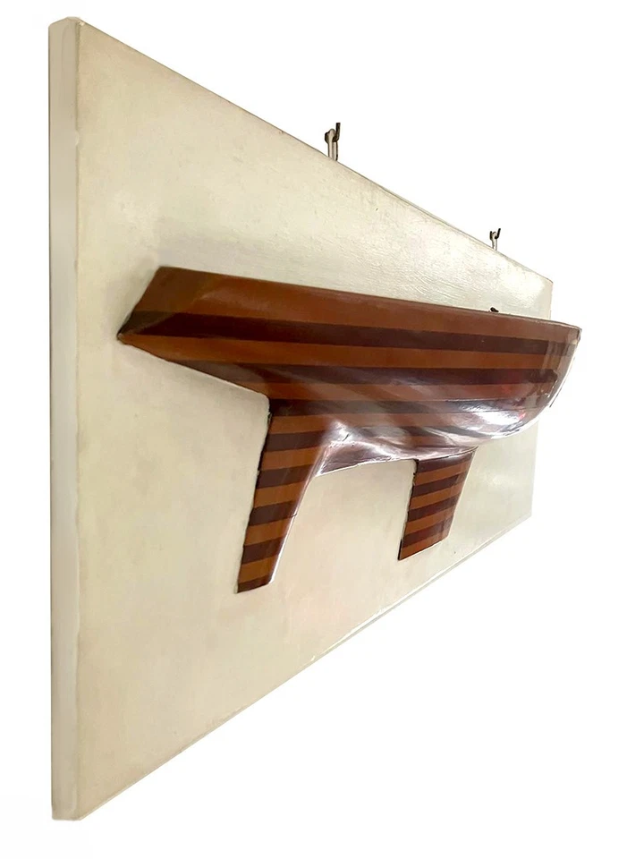 BARCA A VELA - SCAFO - MODELLINO ARTIGIANALE - cm 110 - H 41 - Immagine 2 di 3