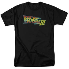 Back To The Future Iii Logo Mens T Shirt Black Black Officially Licensed