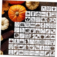 66 Pcs Small Stencils for Crafts Reusable 3 Inch Stencils for Pumpkin Style