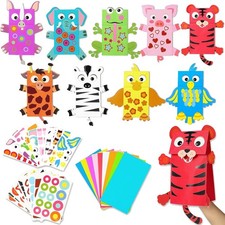 9Pack Hand Puppet Art Craft - DIY Making Your Own Paper Sock Puppets Kits Wiggle
