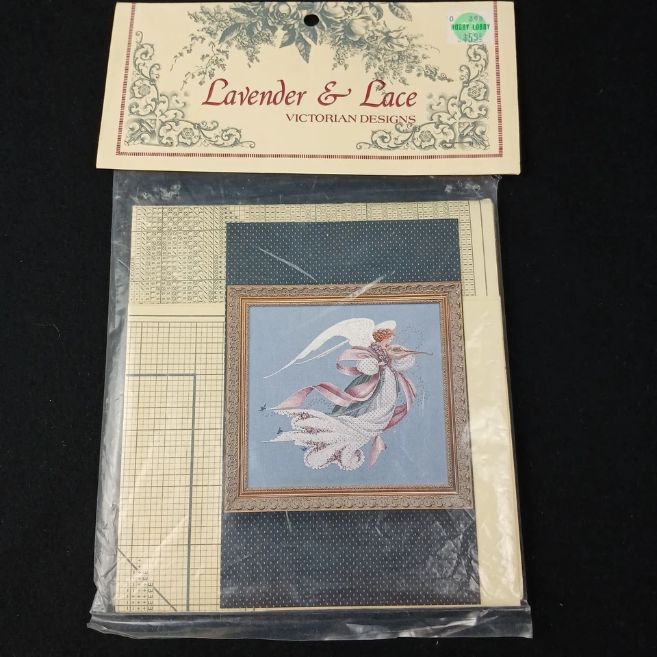 Lavender & Lace Angel of Spring Counted Cross Stitch Pattern Beads Gold Floss - Image 3 of 4
