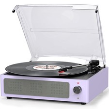 Record Player for Vinyl All-in-one Turntable with Speakers Belt-Driven Turn T...