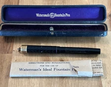 Antique Waterman 0852 1/2V BCHR Gold Filled Ring Top Fountain Pen Pat 1903 w/Box
