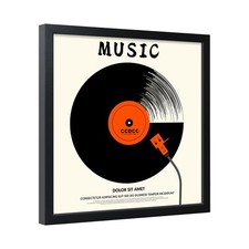 12.6x12.6 Vinyl Record Frame, Wooden Frame with Glass, Black 1 Pack