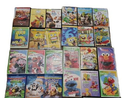 Nice Children Movies 43 DVDs  Lot Sponge Bob Disney Elmo Incredibles + More  L#4