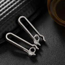 EDC Titanium Alloy Belt Clip Carabiner No-Spring Hook Key Holder Lightweight