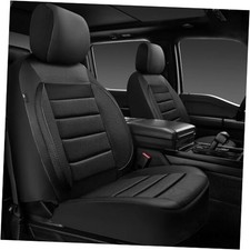 3D Foam Leather Car Seat Covers Two Front Seats only, Air Cool Black Front
