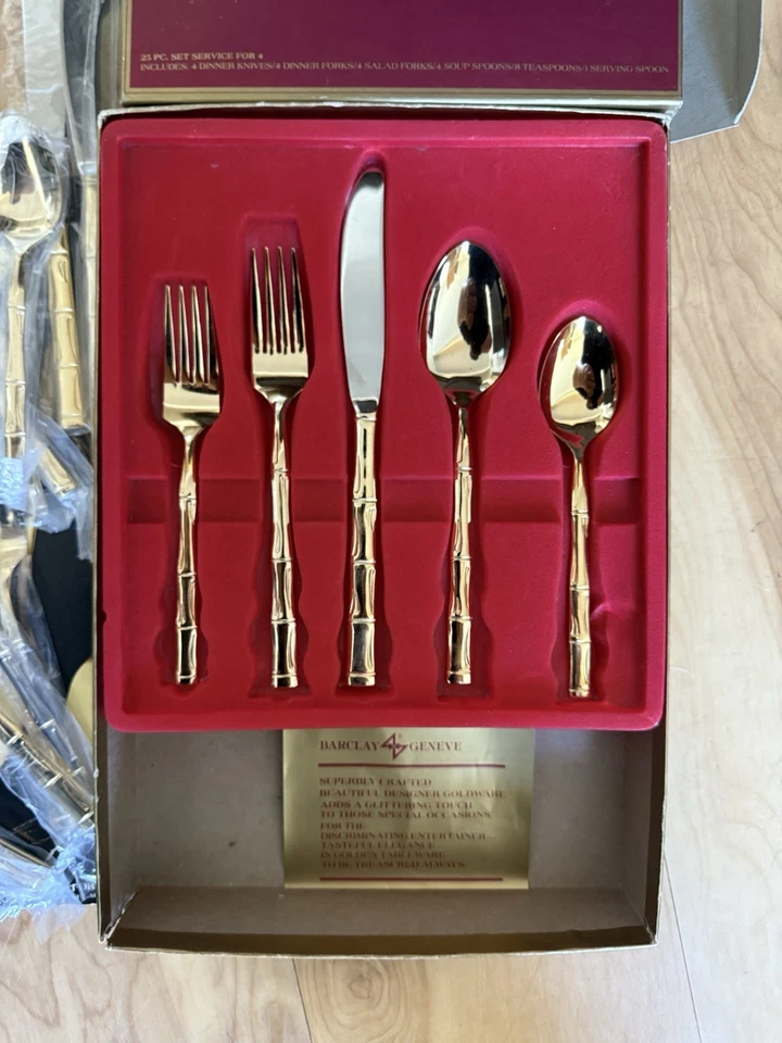 Juego de cubiertos Barclay Geneve Golden Crown Royal 25 piezas Foto 3 de 4
