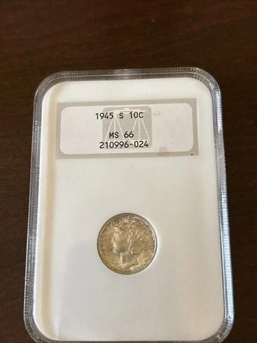 1945 S Mercury Dime, NGC MS 66, MONSTER Toning, Great Eye Appeal, Old Holder
