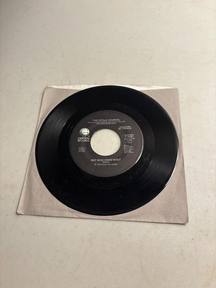 THE STYLE COUNCIL BOY WHO CRIED WOLF 7" VINYL 45 RPM 1985 ON GEFFEN ROCK VG+ - Image 2 of 3