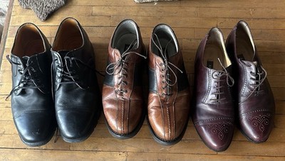 Men s Shoe Lot - For Cobbler Project /repair.  Nike Tiger Woods, Footjoy, Bally
