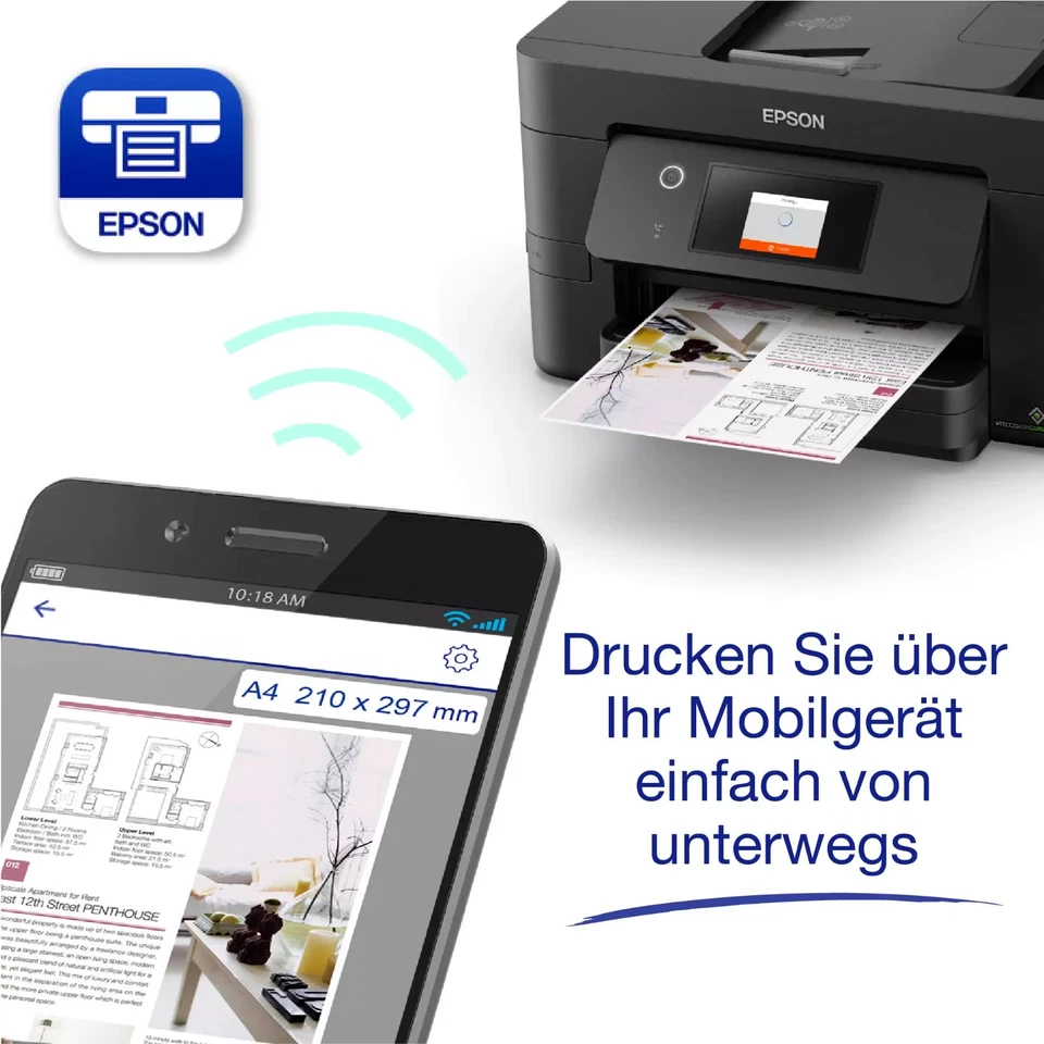 Epson WorkForce Pro WF-3825DWF Multifunktions-Farbtintenstrahldrucker 1.147 g Se - Bild 2 von 2