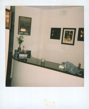 Old Vintage Photo COLOR POLAROID HELP DESK LOBBY COUNTER OFFICE INTERIOR PICTURE