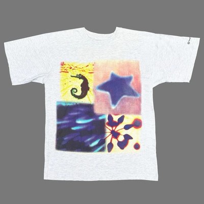 Sergio Tacchini 1990 90s Vintage Rare Italy Graphic Art Sport T-Shirt