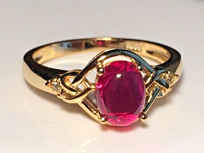 Red Ruby & Blue Spinel Solid Silver Rings 14k or Rhodium Finish Sizes 6.5-10 US