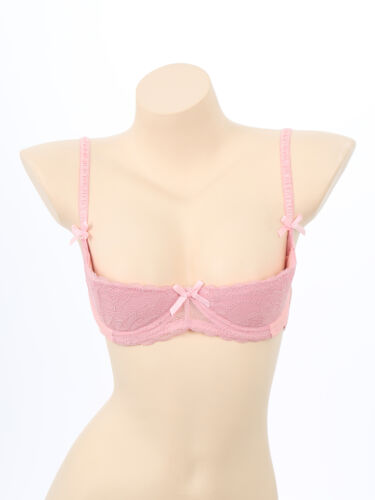 Women Sheer Lace Lingerie 1/4 Cups Bare Exposed Breast Underwire Push Up Bra Top - Picture 110 of 139