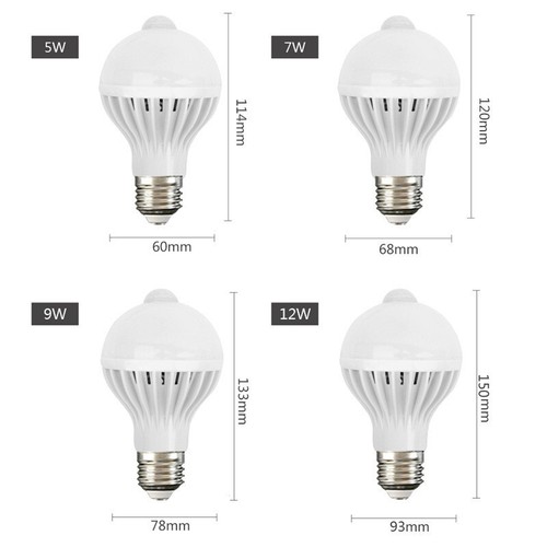 1x PIR Bewegungssensor LED Glühbirne E27 B22 5W 7W 9W 12W Globusbirne Nachtlicht - Bild 5 von 12