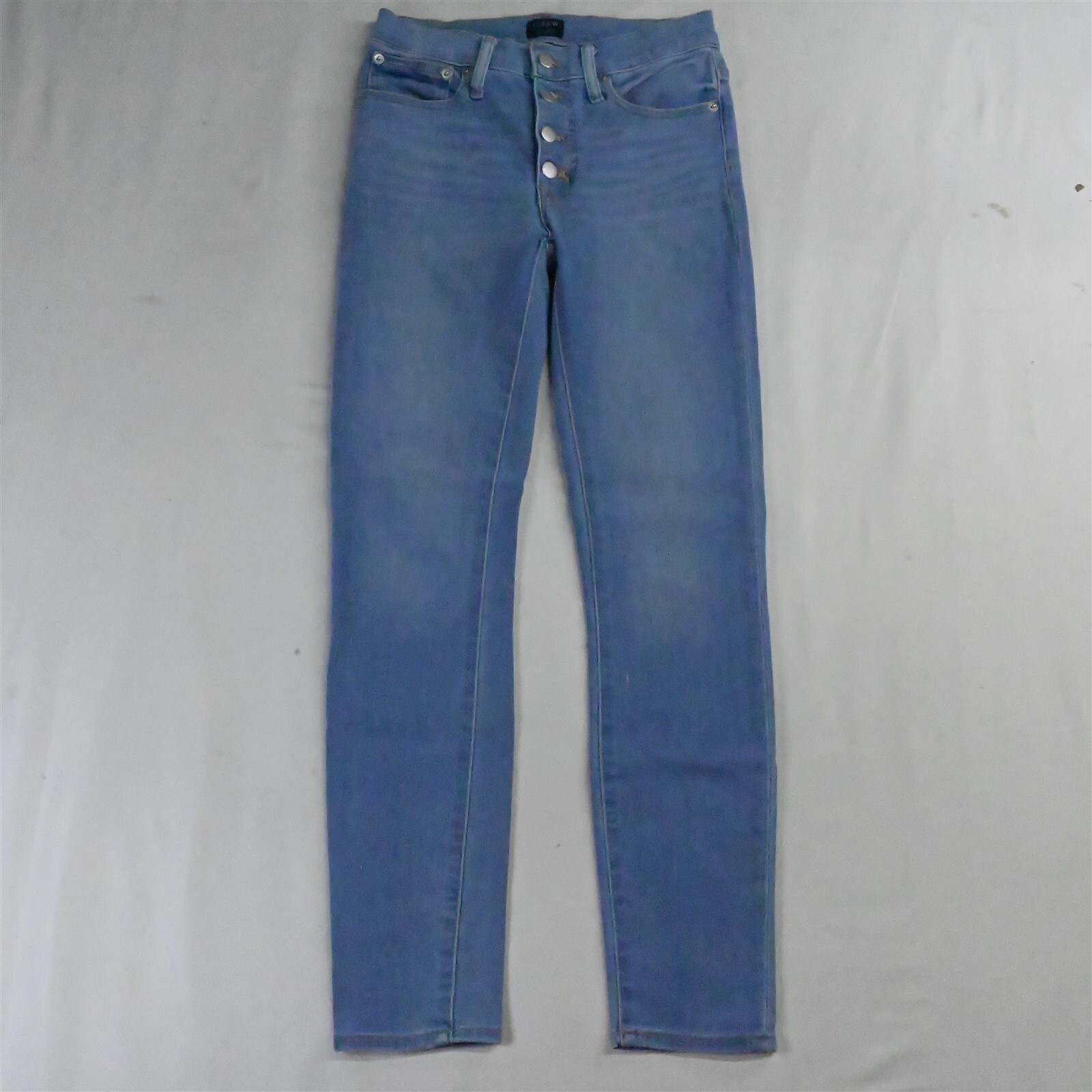 J.Crew 24 High Rise Skinny Exposed Button Fly Light Stretch Denim Womens Jeans