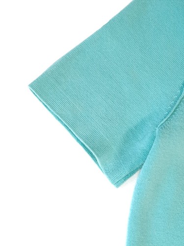 Paule Ka Gr. M Stretch Top Damen türkis & grau Kurzarm Baumwollmischung Strick - Bild 3 von 6